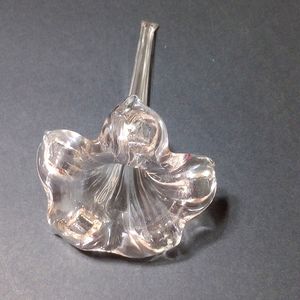 Vintage Clear Art Glass Lily Flower Single Bud Vase